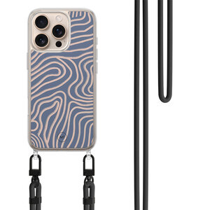 Mooie Telefoonhoesjes iPhone 16 Pro Max hoesje met zwart koord - Flowing lines