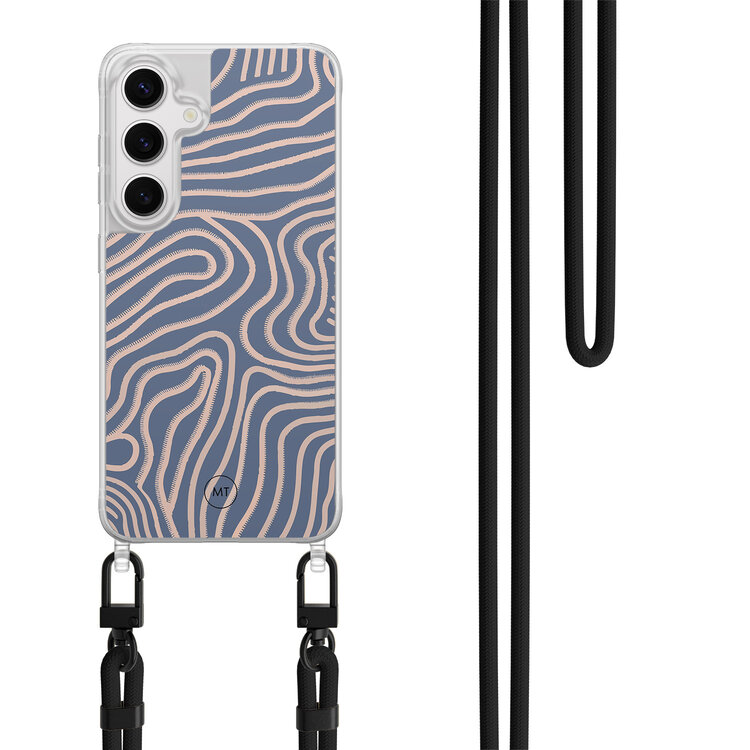 Mooie Telefoonhoesjes Samsung Galaxy S24 hoesje met zwart koord - Flowing lines Mooie Telefoonhoesjes Samsung Galaxy S24 hoesje met zwart koord - Flowing lines