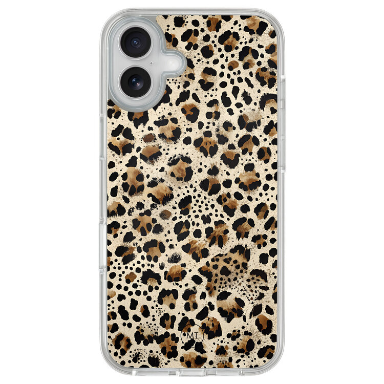 Mooie Telefoonhoesjes iPhone 16 hybride hoesje - Wild leopard
