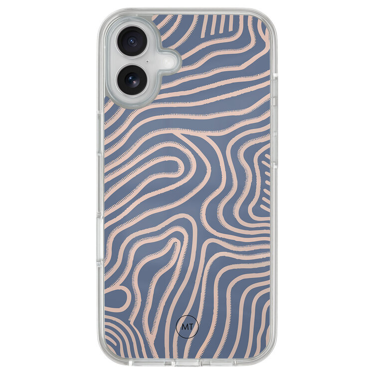 Mooie Telefoonhoesjes iPhone 16 hybride hoesje - Flowing lines