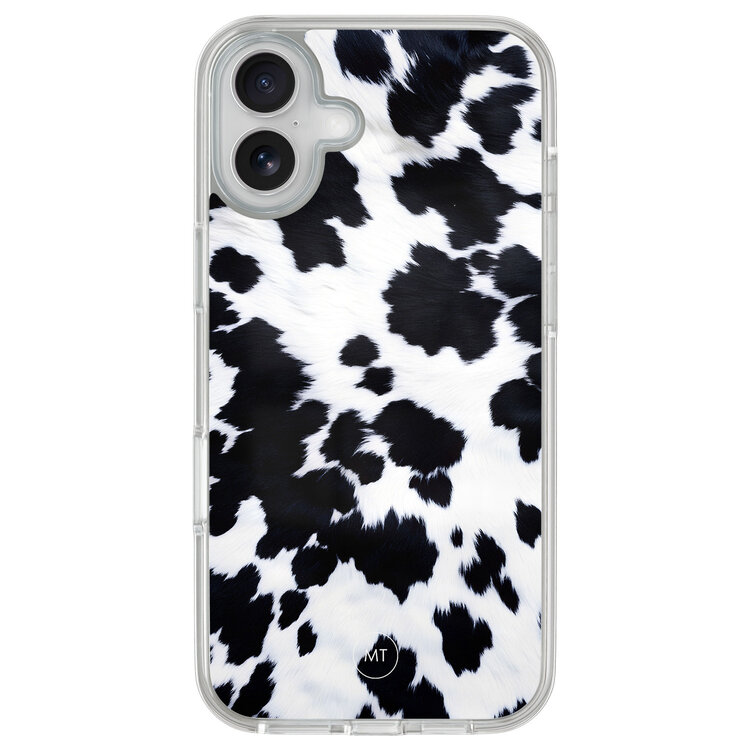 Mooie Telefoonhoesjes iPhone 16 hybride hoesje - Koeienprint