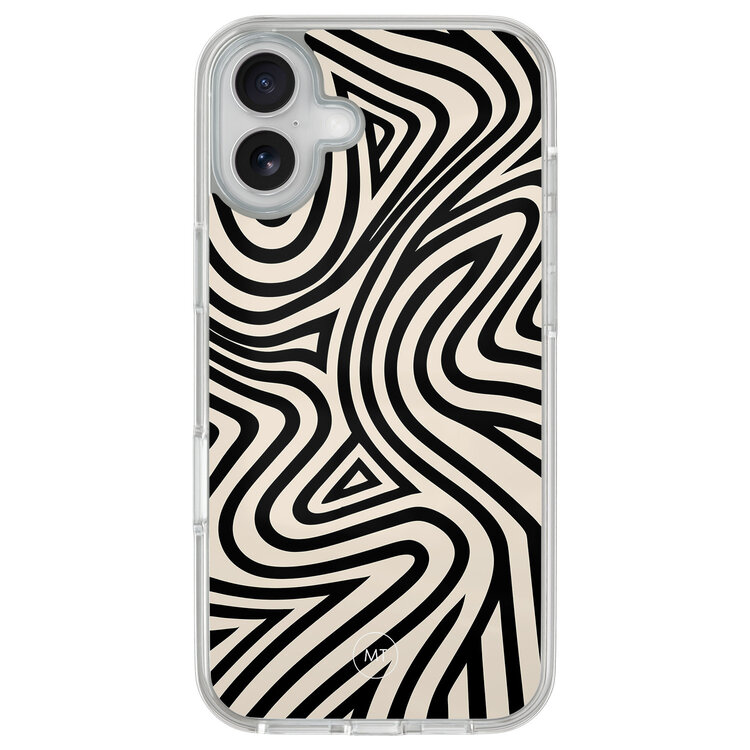 Mooie Telefoonhoesjes iPhone 16 hybride hoesje - Groovy lines