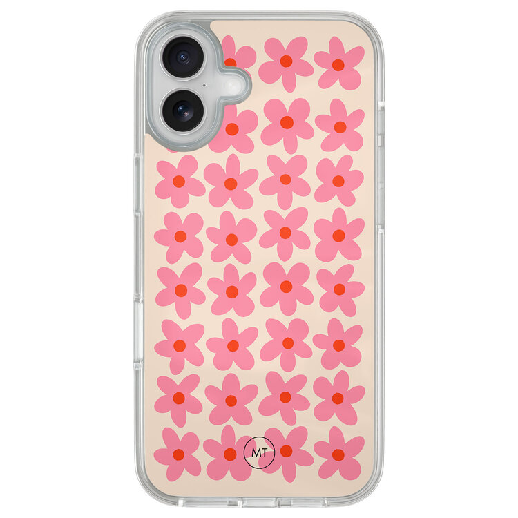 Mooie Telefoonhoesjes iPhone 16 hybride hoesje - Retro blooms