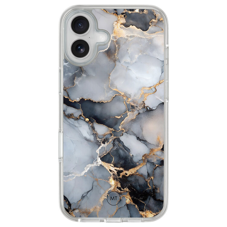 Mooie Telefoonhoesjes iPhone 16 hybride hoesje - Marble mist