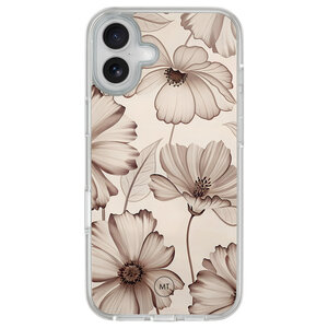 Mooie Telefoonhoesjes iPhone 16 hybride hoesje - Sand flowers