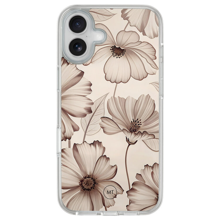 Mooie Telefoonhoesjes iPhone 16 hybride hoesje - Sand flowers