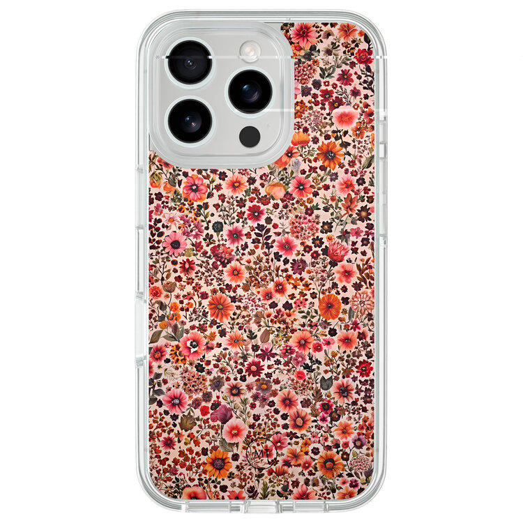 Mooie Telefoonhoesjes iPhone 16 Pro hybride hoesje - Vintage floral