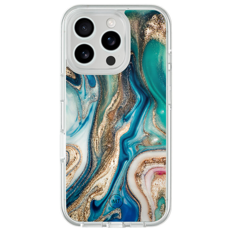 Mooie Telefoonhoesjes iPhone 16 Pro hybride hoesje - Magic marble