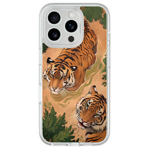 Mooie Telefoonhoesjes iPhone 16 Pro hybride hoesje - Wild tigers