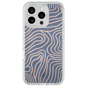 Mooie Telefoonhoesjes iPhone 16 Pro hybride hoesje - Flowing lines