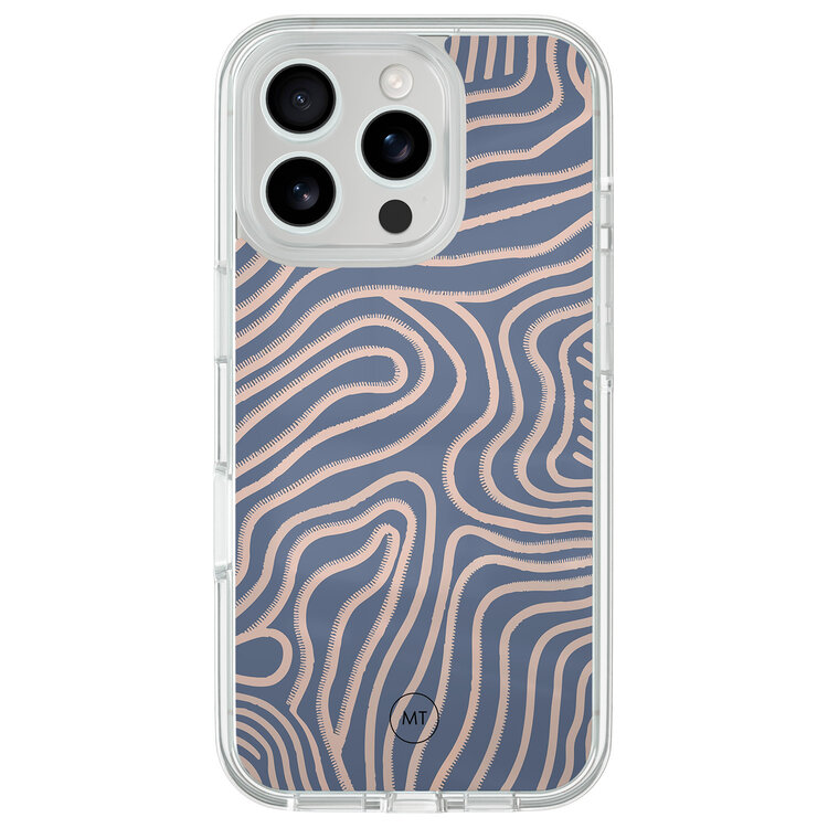 Mooie Telefoonhoesjes iPhone 16 Pro hybride hoesje - Flowing lines