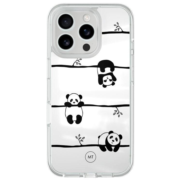 Mooie Telefoonhoesjes iPhone 16 Pro hybride hoesje - Panda