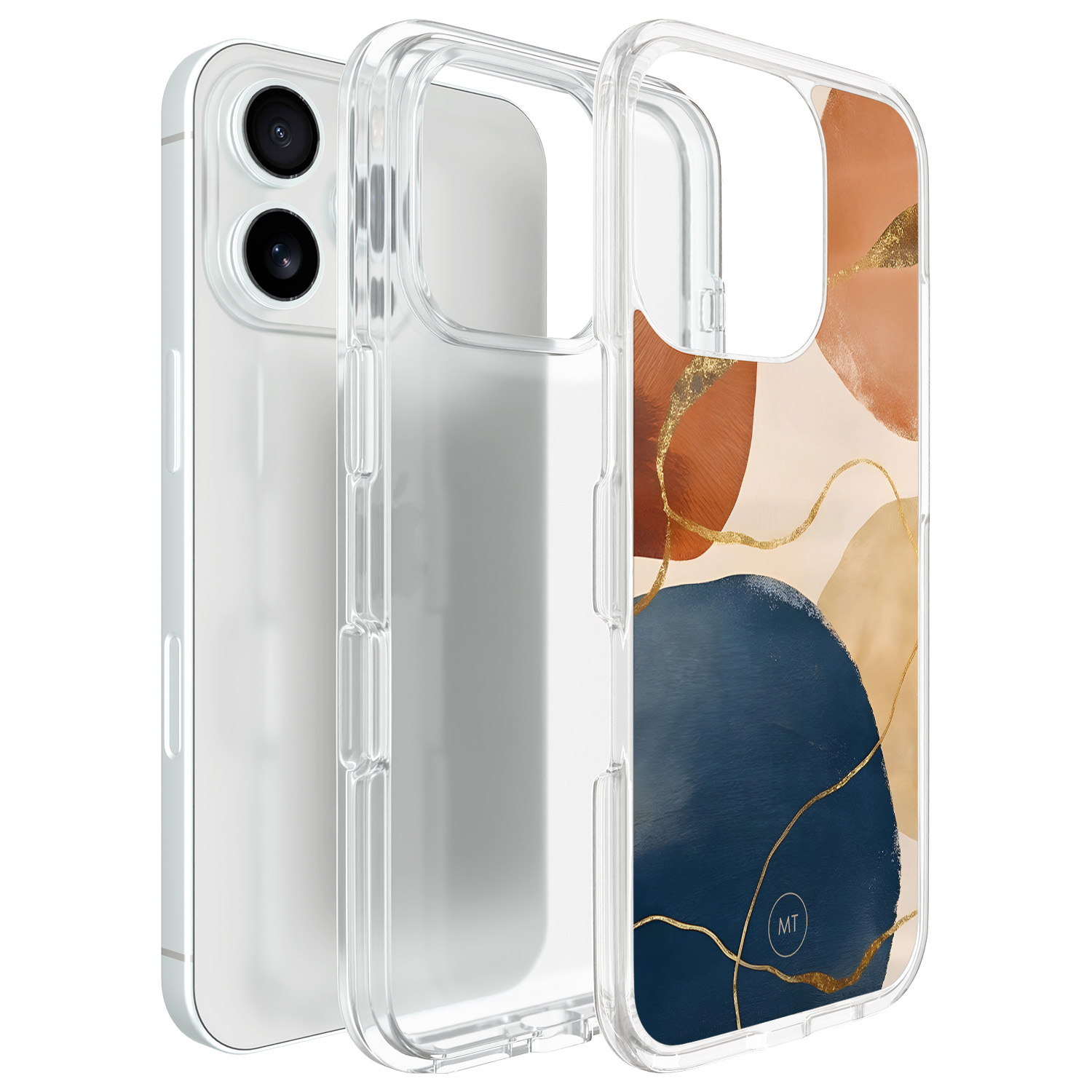 Mooie Telefoonhoesjes iPhone 16 Pro hybride hoesje - Abstract harmony