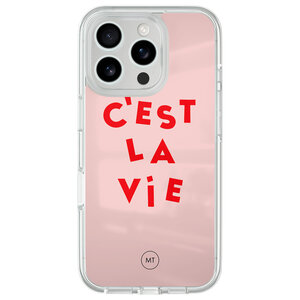 Mooie Telefoonhoesjes iPhone 16 Pro hybride hoesje - C'est la vie