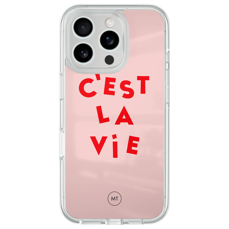Mooie Telefoonhoesjes iPhone 16 Pro hybride hoesje - C'est la vie
