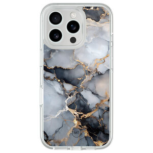 Mooie Telefoonhoesjes iPhone 16 Pro hybride hoesje - Marble mist