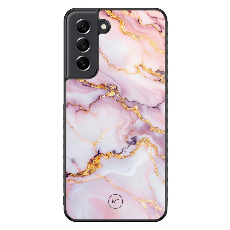 Mooie Telefoonhoesjes Samsung Galaxy S21 FE hoesje - Marble pink