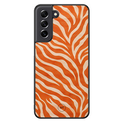 Mooie Telefoonhoesjes Samsung Galaxy S21 FE hoesje - Zebra oranje