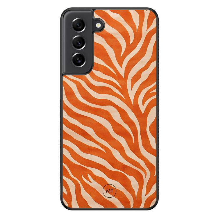 Mooie Telefoonhoesjes Samsung Galaxy S21 FE hoesje - Zebra oranje