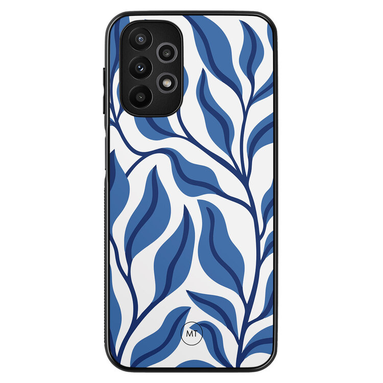 Mooie Telefoonhoesjes Samsung Galaxy A13 4G hoesje - Blue leaves
