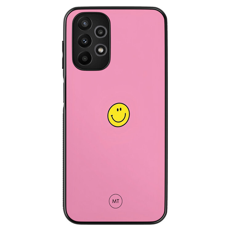 Mooie Telefoonhoesjes Samsung Galaxy A13 4G hoesje - Pink smiley
