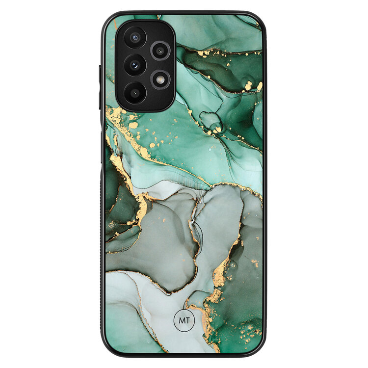 Mooie Telefoonhoesjes Samsung Galaxy A13 4G hoesje - Groen grijs marmer