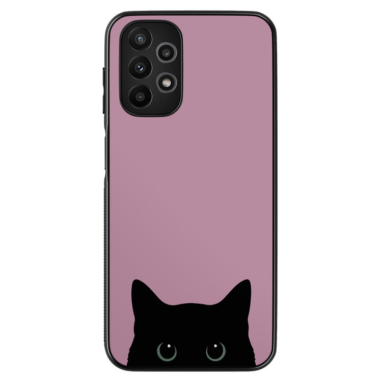 Mooie Telefoonhoesjes Samsung Galaxy A13 4G hoesje - Zwarte kat