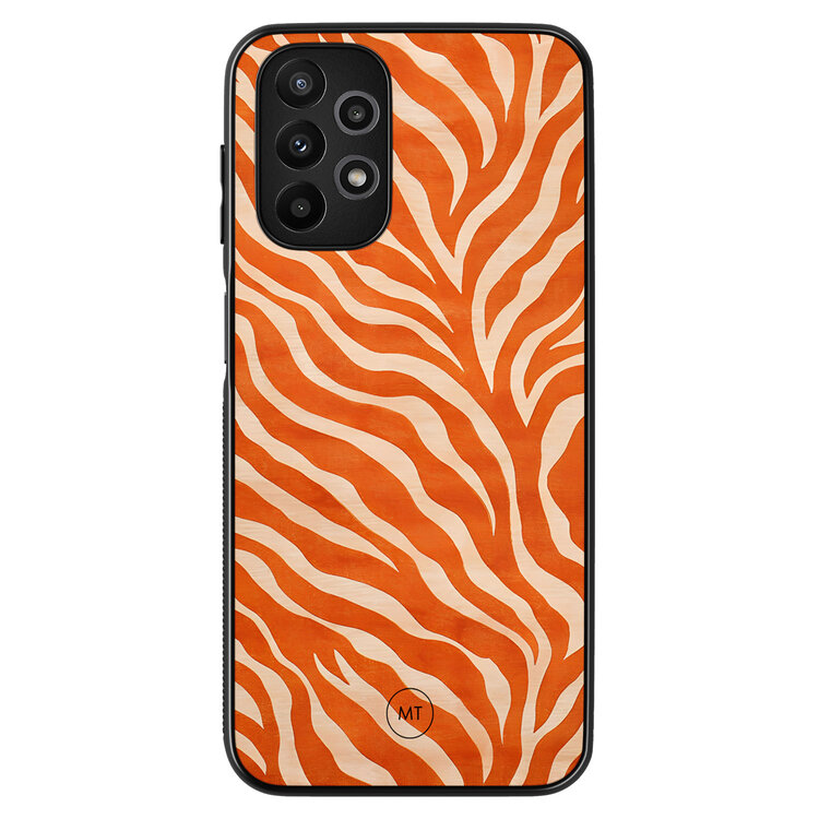 Mooie Telefoonhoesjes Samsung Galaxy A13 4G hoesje - Zebra oranje
