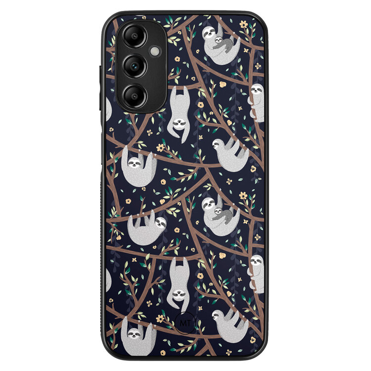 Mooie Telefoonhoesjes Samsung Galaxy A14 5G hoesje - Luiaard print