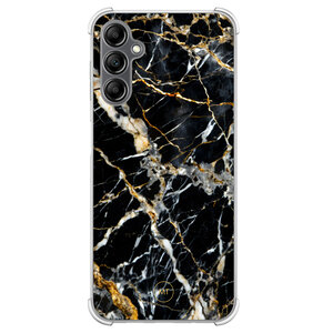 Mooie Telefoonhoesjes Samsung Galaxy A14 5G shockproof hoesje - Black marble elegance