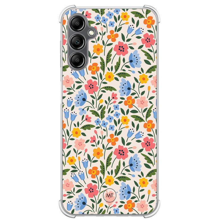 Mooie Telefoonhoesjes Samsung Galaxy A14 5G shockproof hoesje - Romantische bloemen