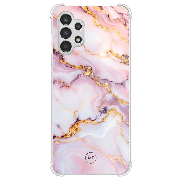 Mooie Telefoonhoesjes Samsung Galaxy A13 4G shockproof hoesje - Marble pink