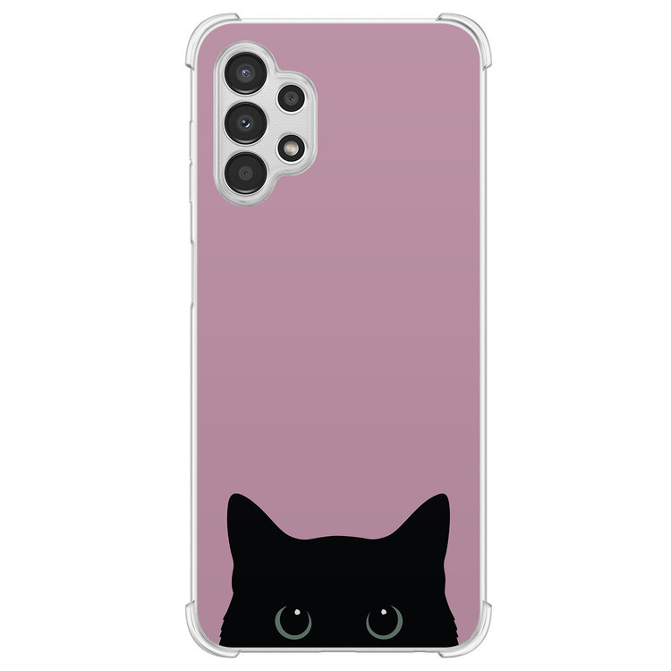 Mooie Telefoonhoesjes Samsung Galaxy A13 4G shockproof hoesje - Zwarte kat