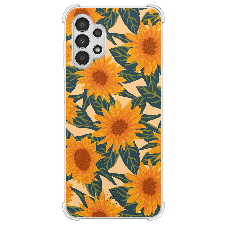 Mooie Telefoonhoesjes Samsung Galaxy A13 4G shockproof hoesje - Zonnebloemen