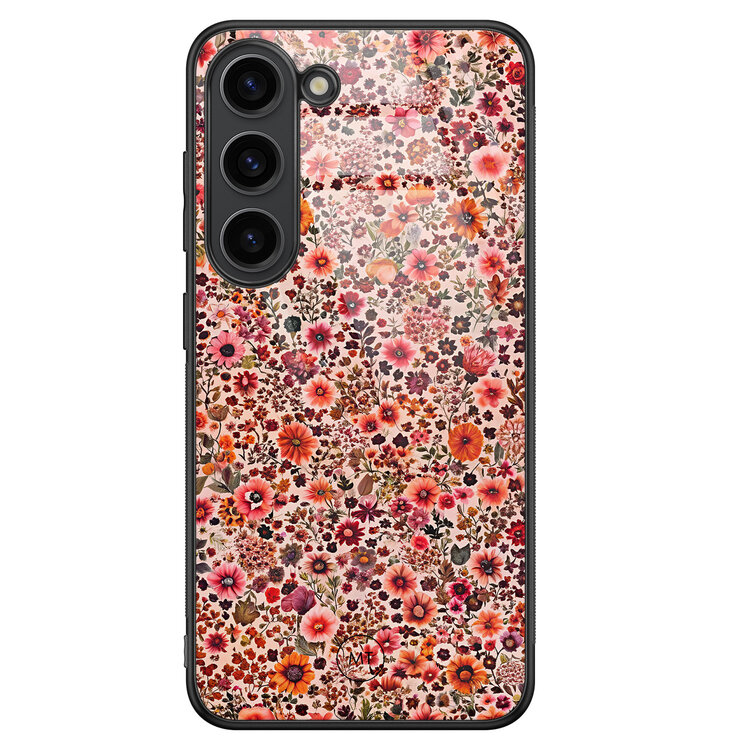 Mooie Telefoonhoesjes Samsung Galaxy S23 hoesje glas - Vintage floral