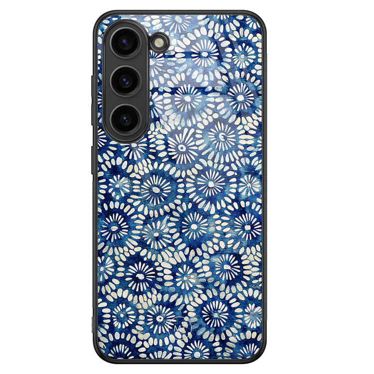 Mooie Telefoonhoesjes Samsung Galaxy S23 hoesje glas - Azure daisies