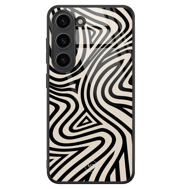 Mooie Telefoonhoesjes Samsung Galaxy S23 hoesje glas - Groovy lines