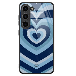 Mooie Telefoonhoesjes Samsung Galaxy S23 hoesje glas - Hart blauw