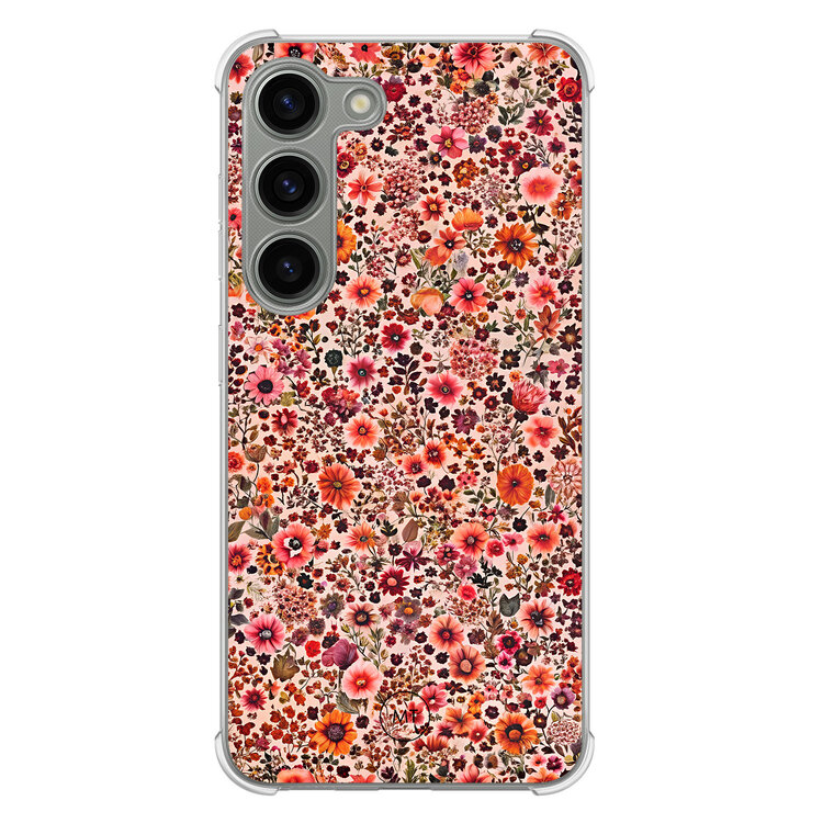 Mooie Telefoonhoesjes Samsung Galaxy S23 shockproof hoesje - Vintage floral