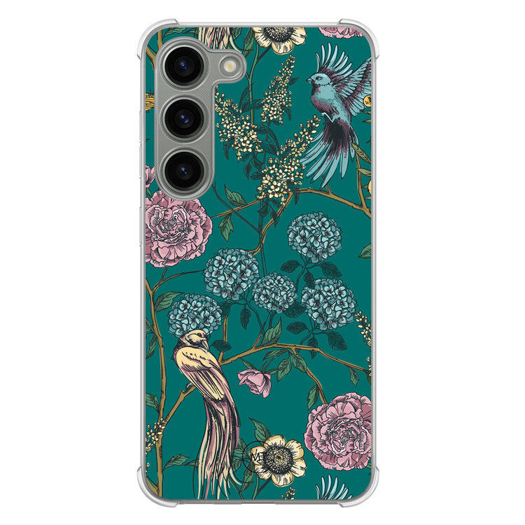 Mooie Telefoonhoesjes Samsung Galaxy S23 shockproof hoesje - Bloomy birds