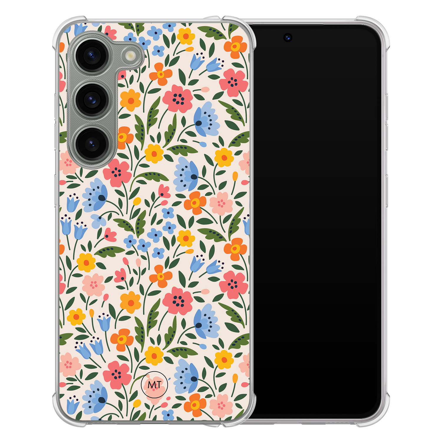 Mooie Telefoonhoesjes Samsung Galaxy S23 shockproof hoesje - Romantische bloemen