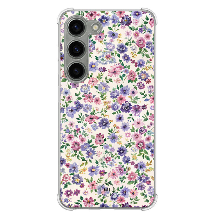 Mooie Telefoonhoesjes Samsung Galaxy S23 shockproof hoesje - Purple garden