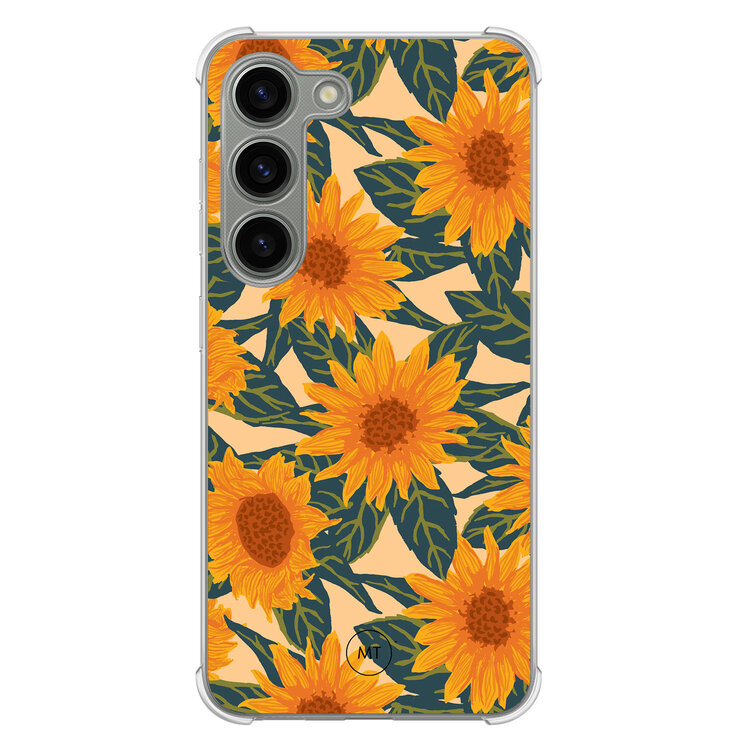 Mooie Telefoonhoesjes Samsung Galaxy S23 shockproof hoesje - Zonnebloemen