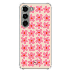 Mooie Telefoonhoesjes Samsung Galaxy S23 shockproof hoesje - Retro blooms