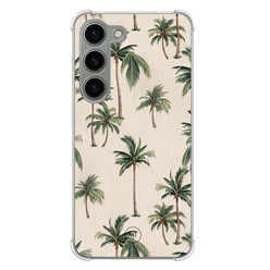 Mooie Telefoonhoesjes Samsung Galaxy S23 shockproof hoesje - Palmbomen print