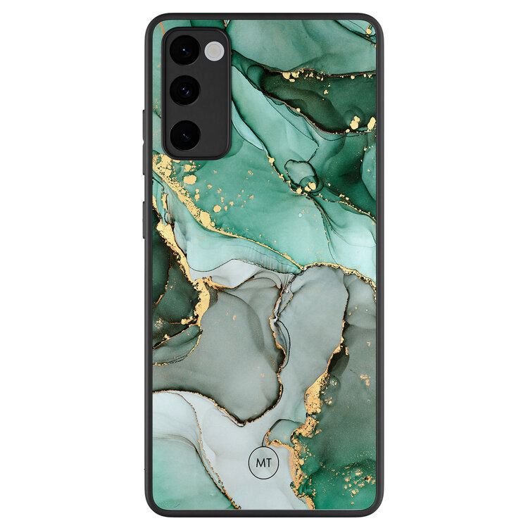 Mooie Telefoonhoesjes Samsung Galaxy S20 FE hoesje - Groen grijs marmer
