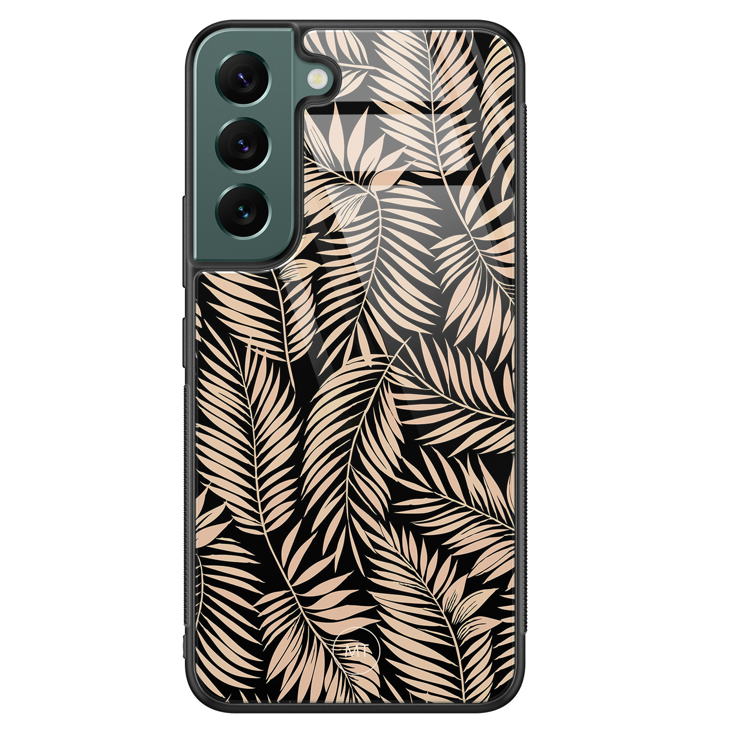 Mooie Telefoonhoesjes Samsung Galaxy S22 hoesje glas - Palm silhouette