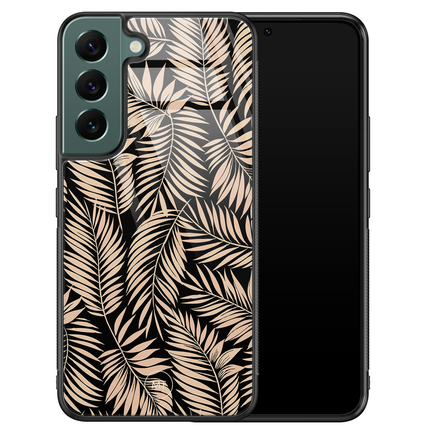 Mooie Telefoonhoesjes Samsung Galaxy S22 hoesje glas - Palm silhouette