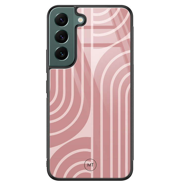 Mooie Telefoonhoesjes Samsung Galaxy S22 hoesje glas - Blush shapes