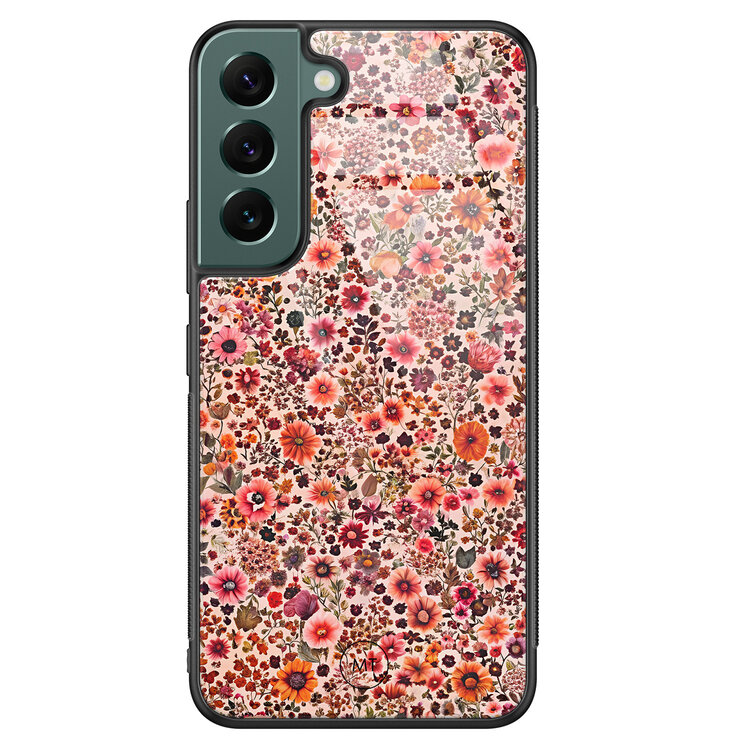 Mooie Telefoonhoesjes Samsung Galaxy S22 hoesje glas - Vintage floral
